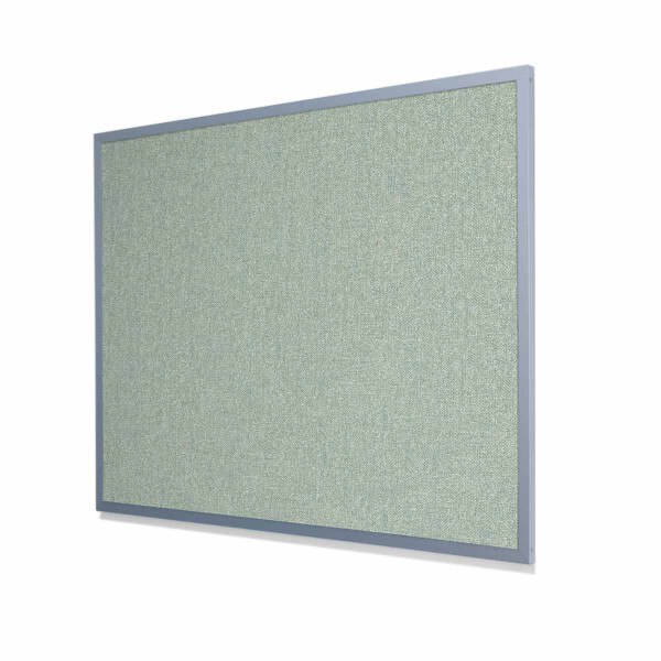 Type II Woven Vinyl Koroseal Linden II Mint Cork Board with Heavy Aluminum Frame